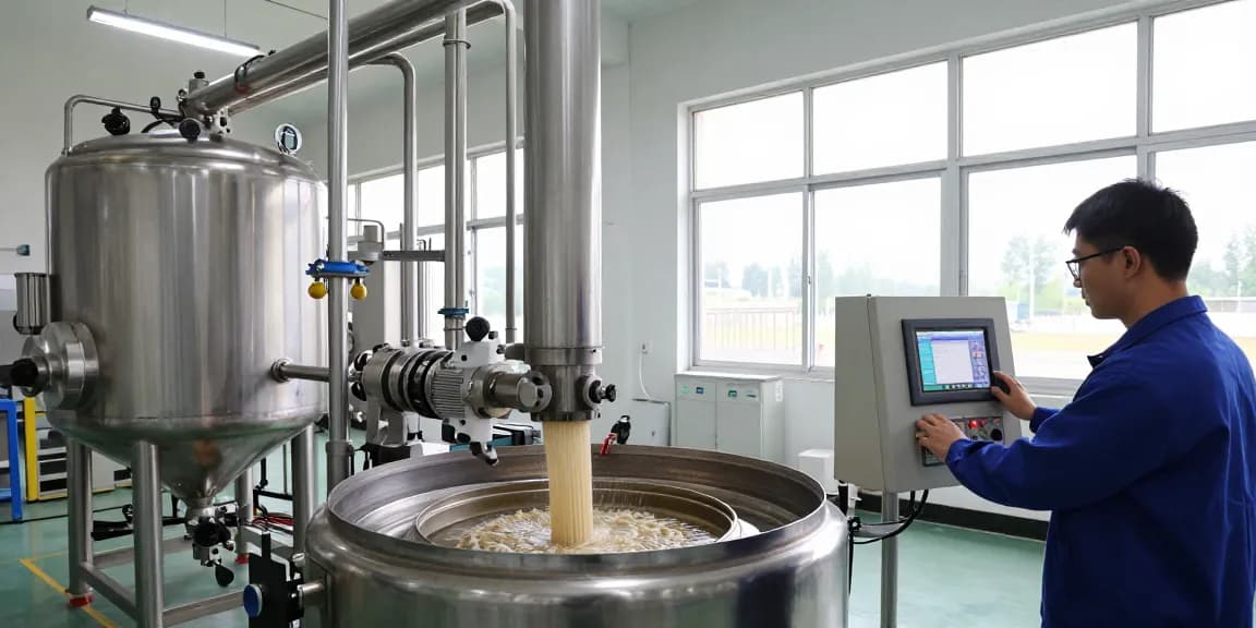 Industrial centrifuge in operation, showcasing advanced separation technology in manufacturing.