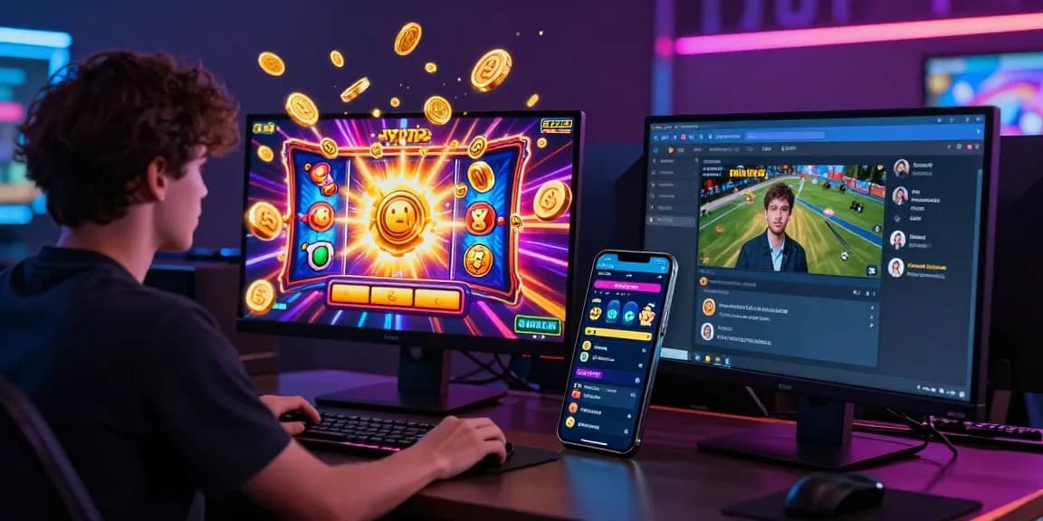 Engaged player experiencing 鉅城娛樂城 with vibrant slot graphics, real-time sports betting, and dynamic support interactions.