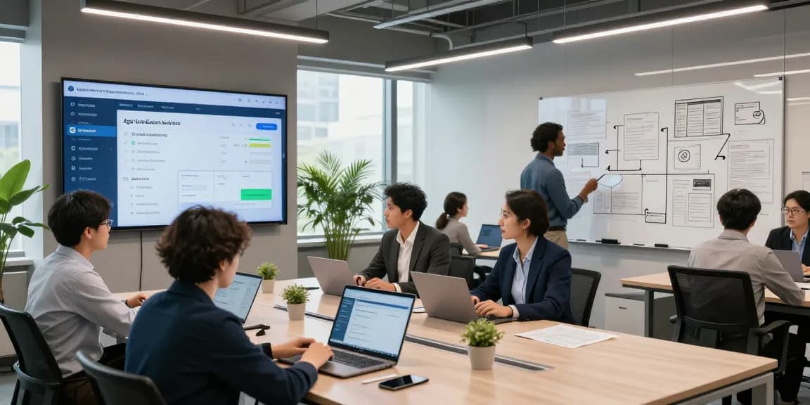 Collaboration in a modern office on age verification system development.