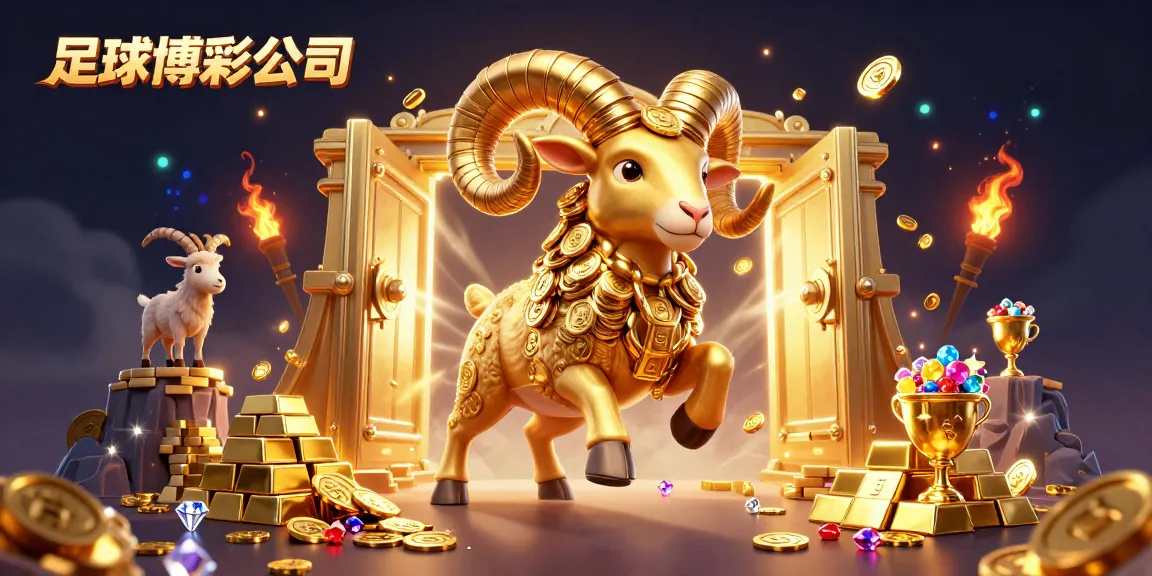 在足球博彩公司中，贏得巨獎的金色公羊正衝向鑽石寶庫，金光閃閃。