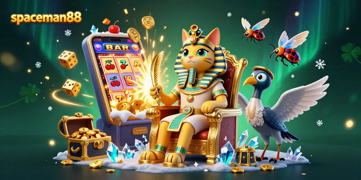Unlock wins with spaceman88 as the pharaoh cat reigns over a dynamic casino scene.