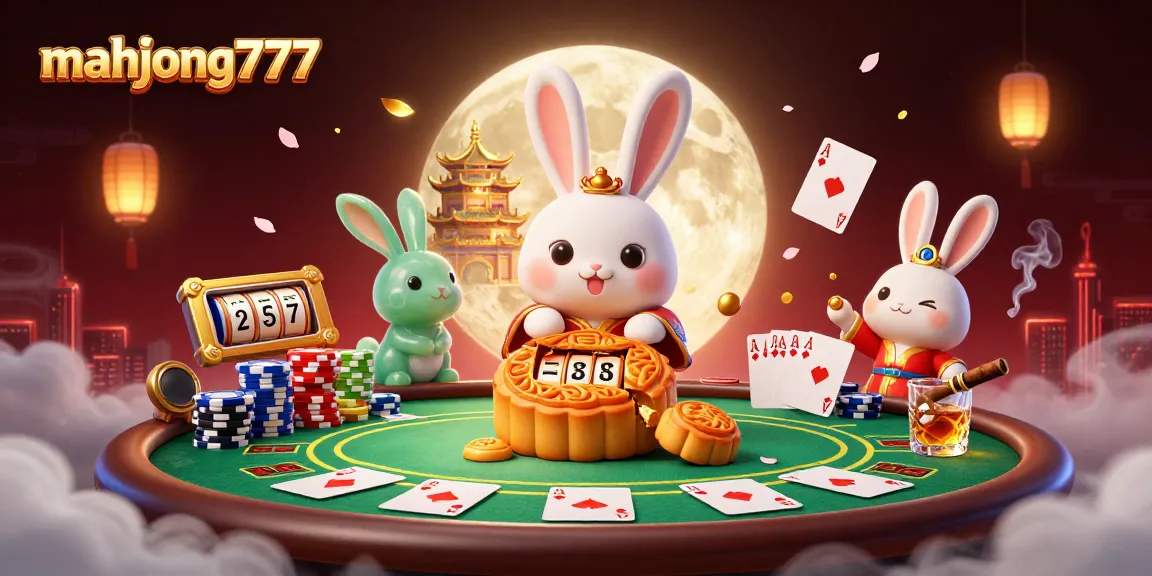 Engage with mahjong777 in this dynamic casino scene featuring vibrant slot reels and poker elements.