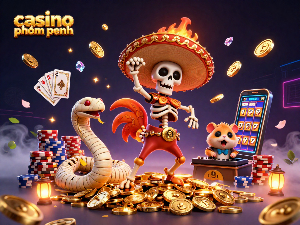 Experience the thrill of casino phnom penh with vibrant characters celebrating wins amid dynamic gaming elements.