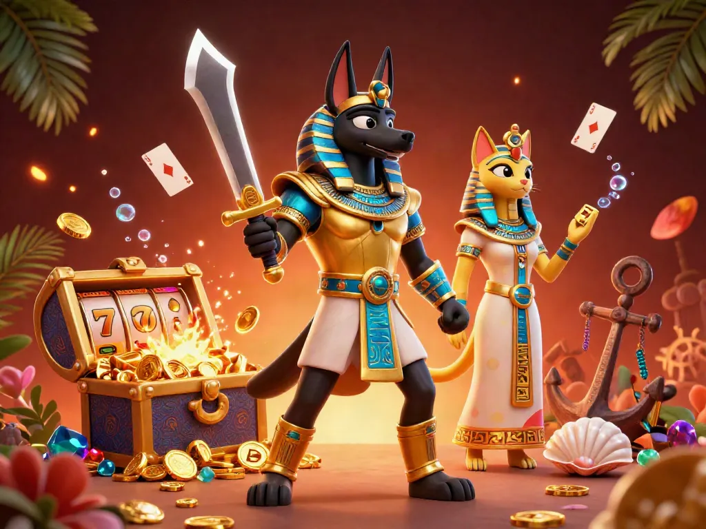 Mengakses kemenangan maksimal dengan bermain slot di bursa777, dikelilingi simbol keberuntungan dan jackpot.