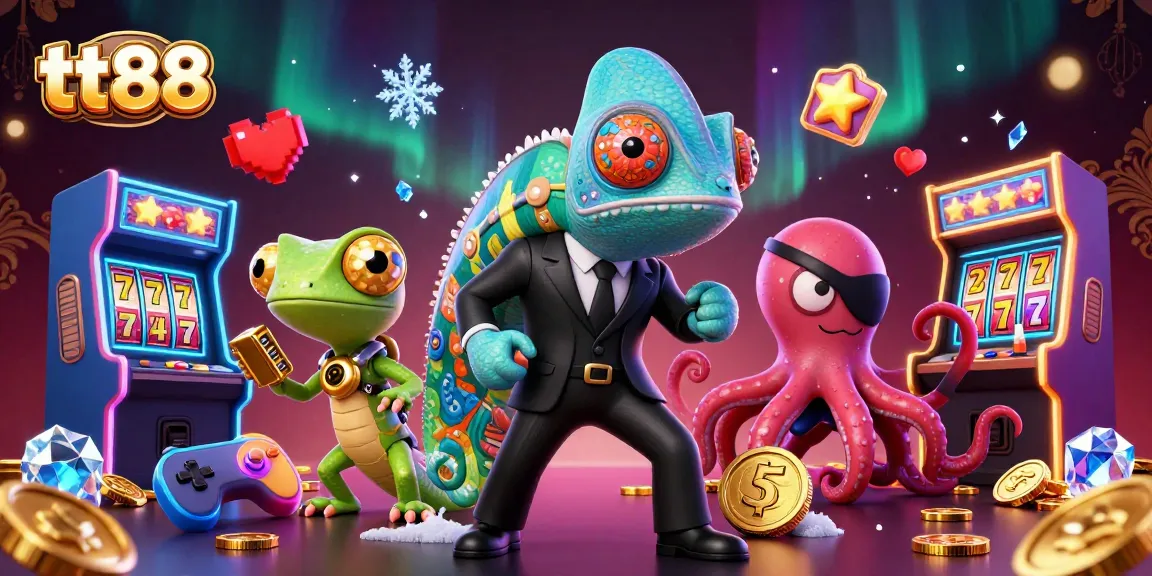 Experience exciting gameplay with tt88 as a chameleon secret agent navigates colorful casino themes.