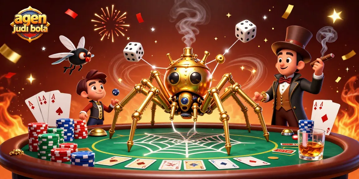 Catch winnings with agen judi bola in this vibrant 3D casino scene depicting poker strategies.