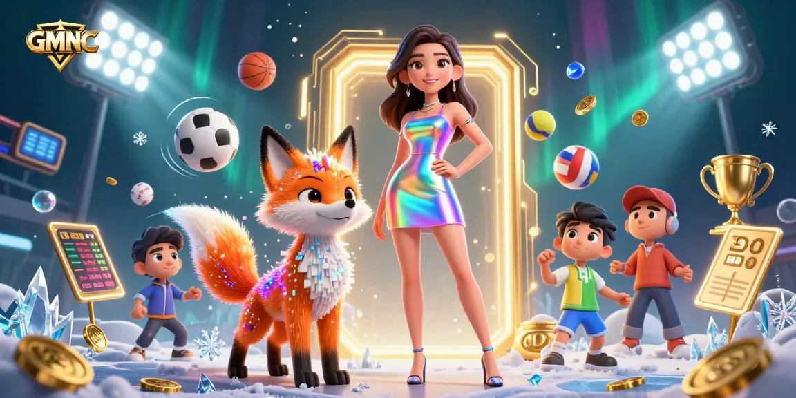 GMNC showcases vibrant sports betting elements dynamically in a colorful 3D casino illustration.