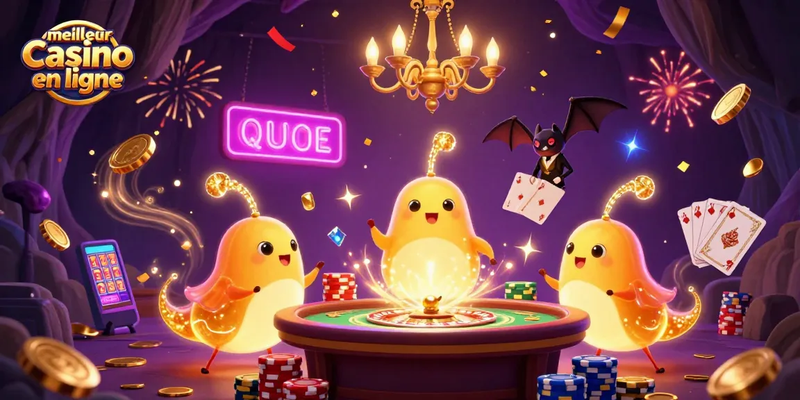 Découvrez le meilleur casino en ligne avec l'illustration dynamique de personnages de lumière, mettant en avant des jeux de casino et des gains fabuleux.