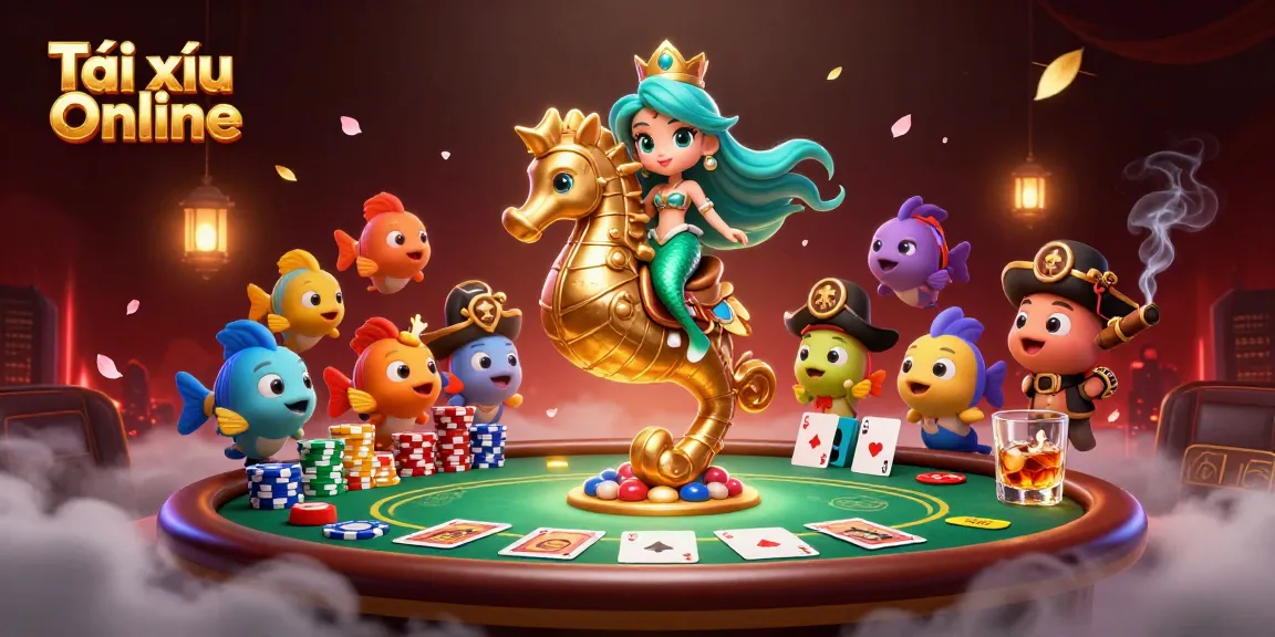 Experience the thrilling action of Tài xỉu Online with exciting gameplay and vibrant characters in this dynamic casino illustration.