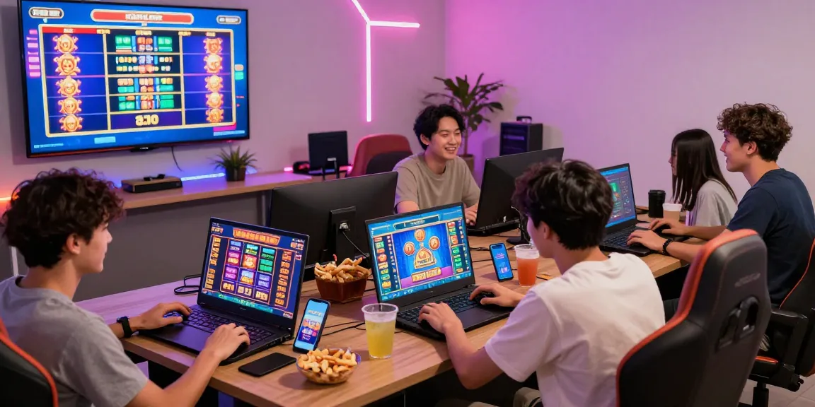 Engaging players enjoying online slot games without deposit fees, showcasing deposit pulsa tanpa potongan excitement.