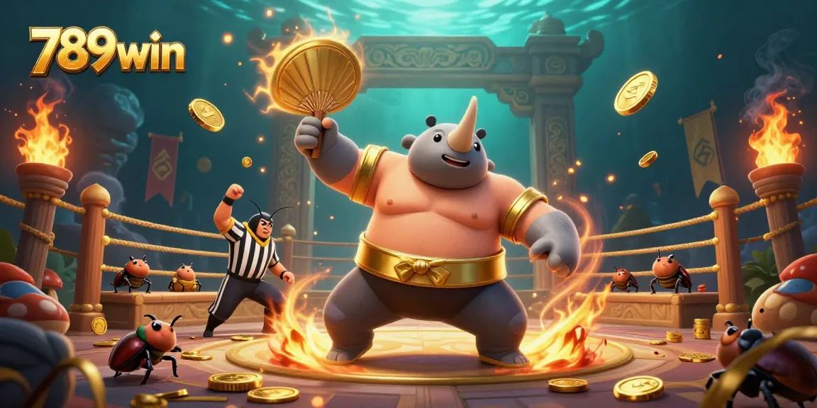 Experience thrilling action at 789win with a vibrant beetle champion contesting in a dynamic casino setting.