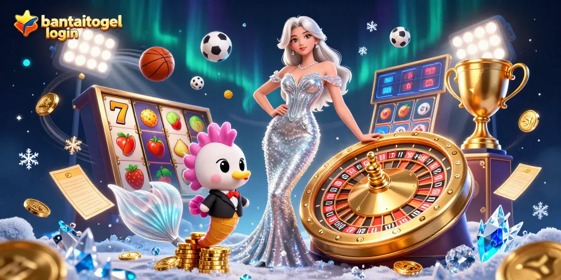 Engage in thrilling gameplay with bantaitogel login at the stunning golden roulette wheel amidst a vibrant casino scene.