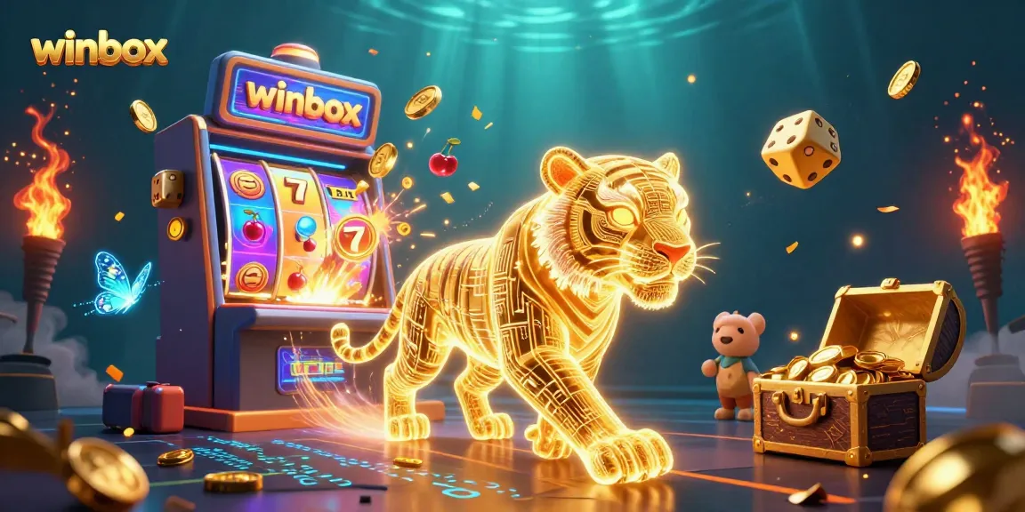 Experience winbox excitement with a vibrant digital casino scene featuring captivating characters and jackpots.