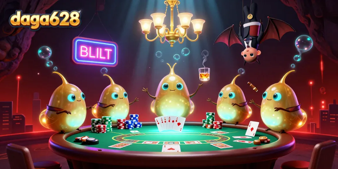 daga628 illuminates a vibrant gambling scene with glowworms in a cave casino