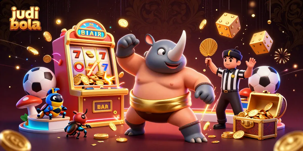 Experience the excitement of judi bola betting with a stunning 3D illustration depicting vibrant casino elements.