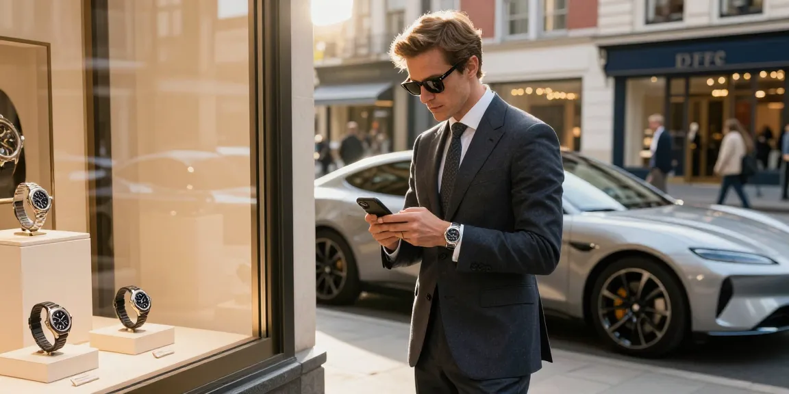 Individual showcasing luxury clone watches in an elegant urban environment, highlighting style and sophistication.
