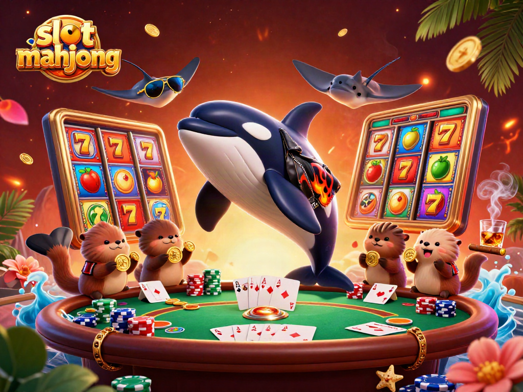 Engage in slot mahjong with vibrant characters and dynamic game elements, showcasing a stunning casino scene.