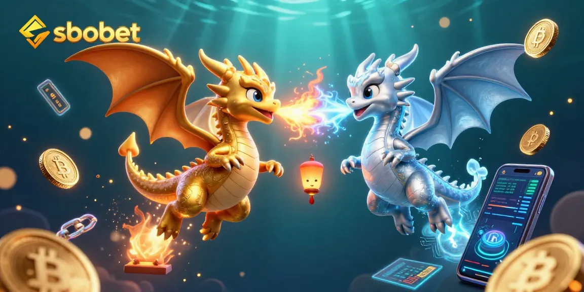 Engage with sbobet as gold and silver dragons battle in a vibrant digital casino world.
