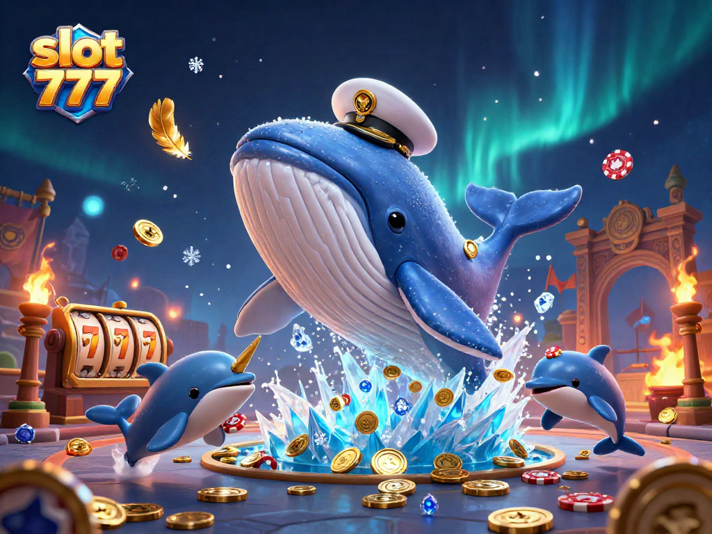 Immerse yourself in slot 777 excitement with a dazzling underwater casino scene featuring whimsical characters.