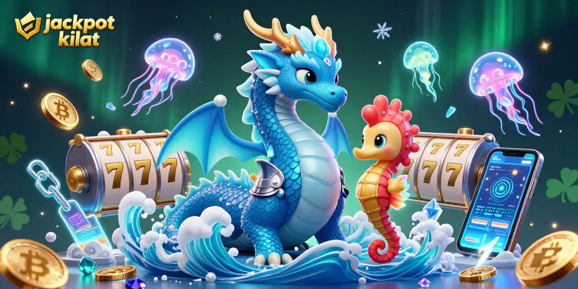 Experience the thrill of jackpot kilat with a 3D dragon and vibrant casino elements.