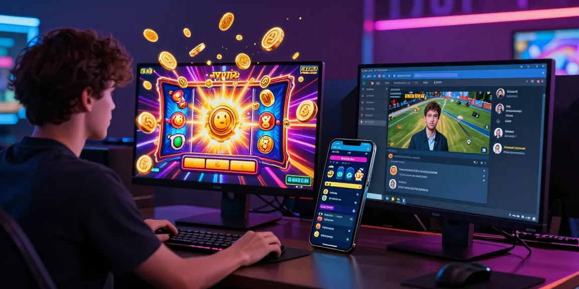 Engaged player experiencing 鉅城娛樂城 with vibrant slot graphics, real-time sports betting, and dynamic support interactions.