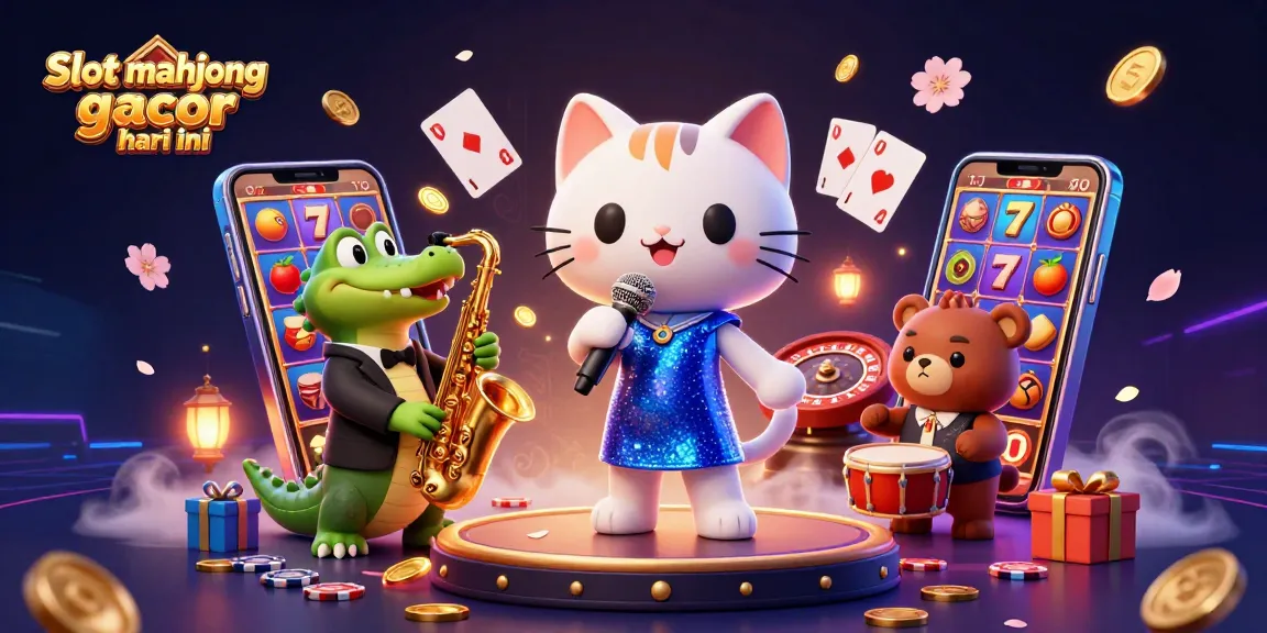 Experience the excitement of Slot mahjong gacor hari ini with colorful game elements and lively casino characters.