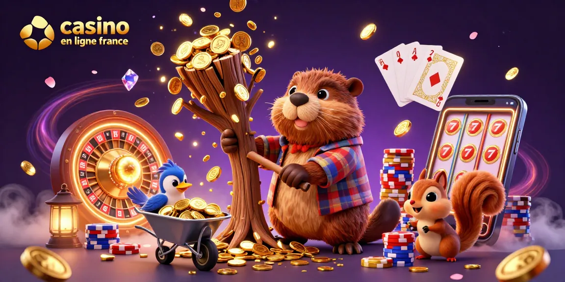 Vivez des aventures palpitantes au casino en ligne France avec une illustration 3D vibrante de personnages de dessin animé.