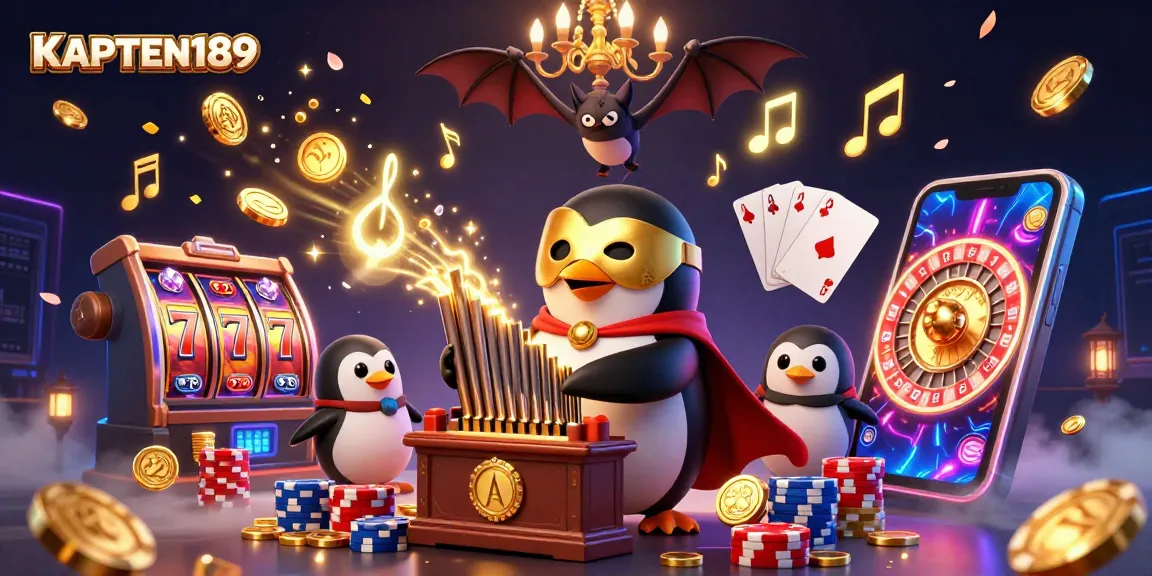 KAPTEN189 melibatkan pemain dalam pengalaman slot online dengan banyak simbol dan koin berkilauan.