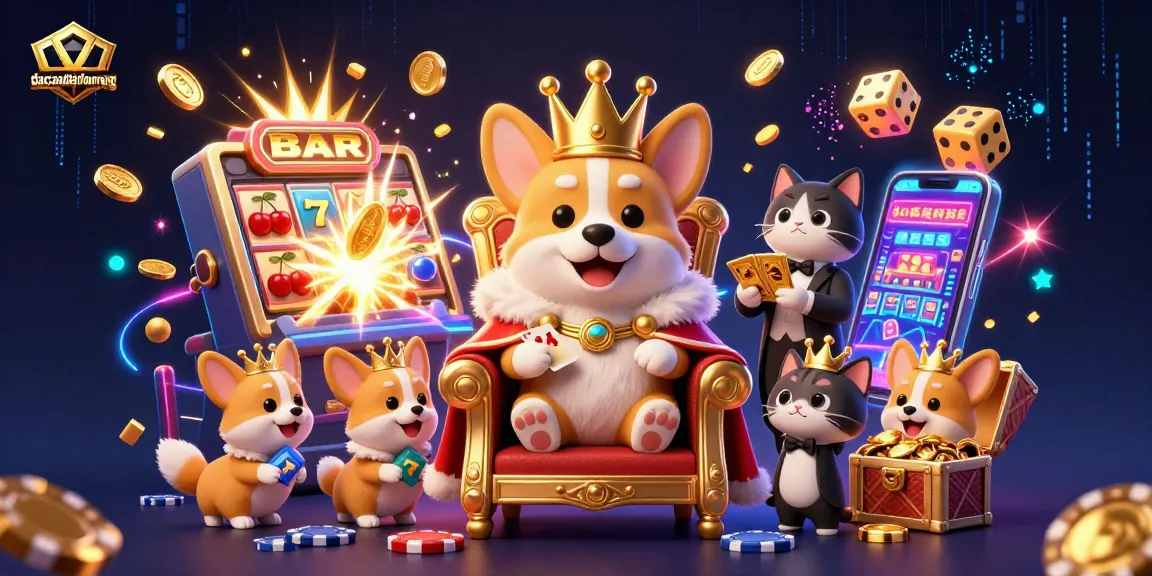 Experience big wins with dacsandatphanrang in this vibrant 3D illustration of a royal corgi casino scene.