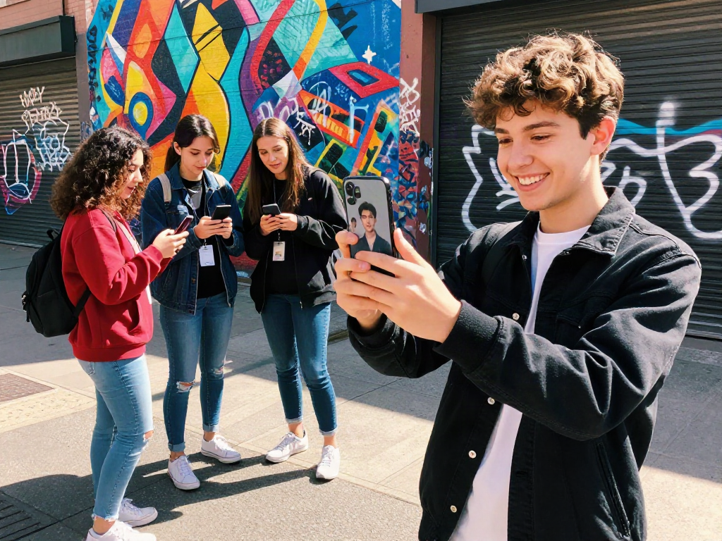Discover your celebrity look alike with friends in an exciting urban setting.