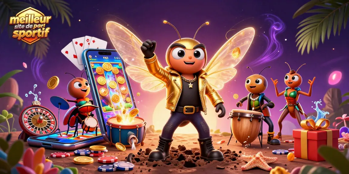Parier sur le meilleur site de pari sportif avec une illustration dynamique de personnages de casino.