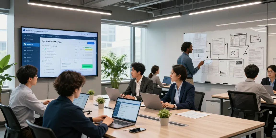 Collaboration in a modern office on age verification system development.