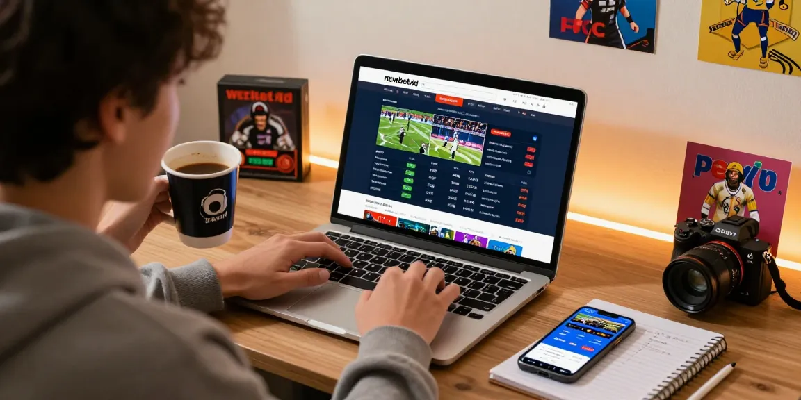 Dynamic online betting experience on newbet4d showing a user engaged with live sports events at home workspace.