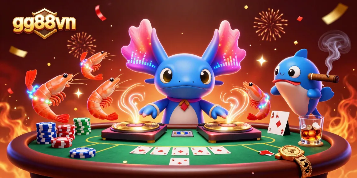 Experience thrilling action at gg88vn with vibrant underwater DJ party and exciting poker elements.