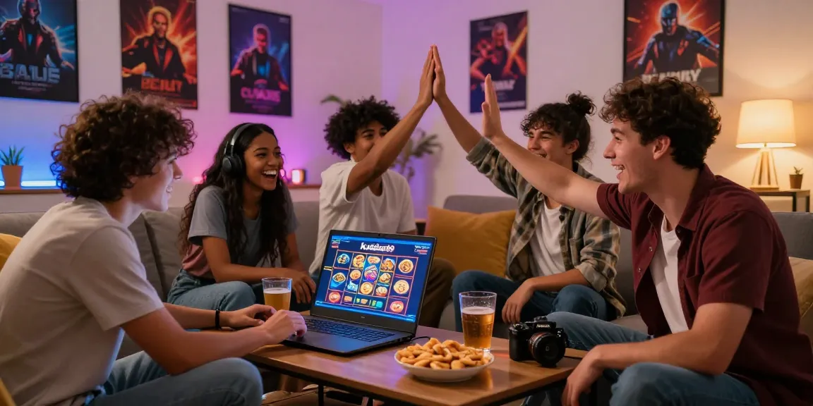 Pengalaman bermain slot online kudaliar89 dengan teman-teman di ruang tamu yang hangat dan ceria.