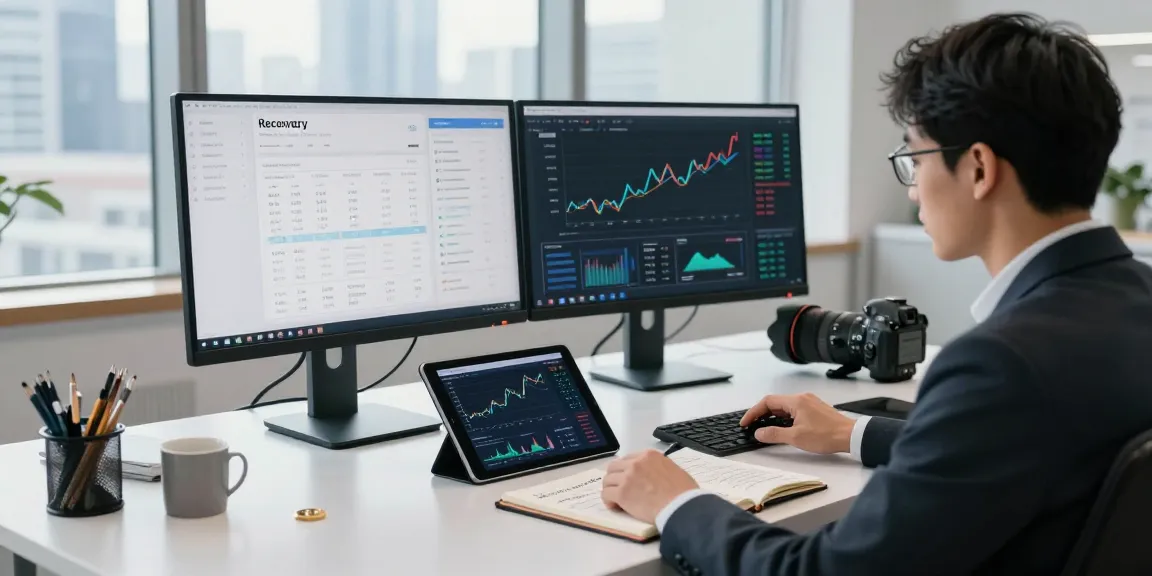 Analyzing strategies to recover lost crypto at a modern workspace.