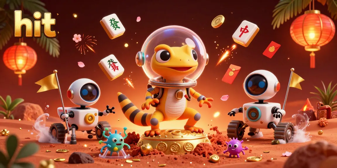 Engage in thrilling hit games at an exciting Martian casino adventure featuring vibrant characters and elements.