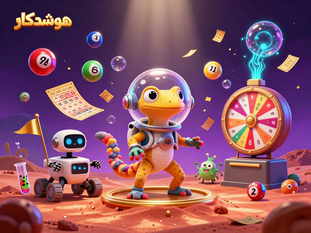 Engage in thrilling lottery fun with هوشمندکار as the Martian gecko discovers a hidden casino.