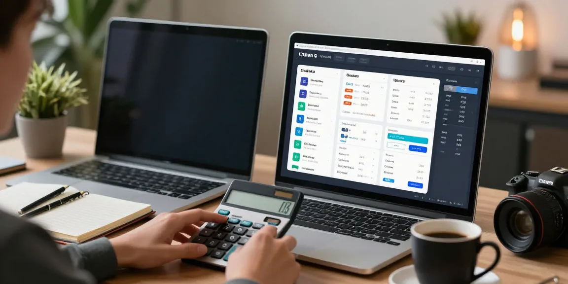 Calculator online tools being used in a modern office workspace for productivity and efficiency.