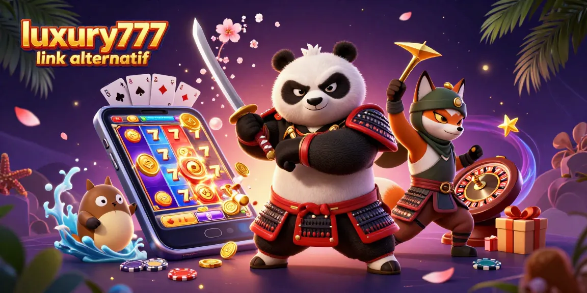 Play exciting slot games like luxury777 link alternatif with this dynamic 3D casino illustration featuring engaging characters.