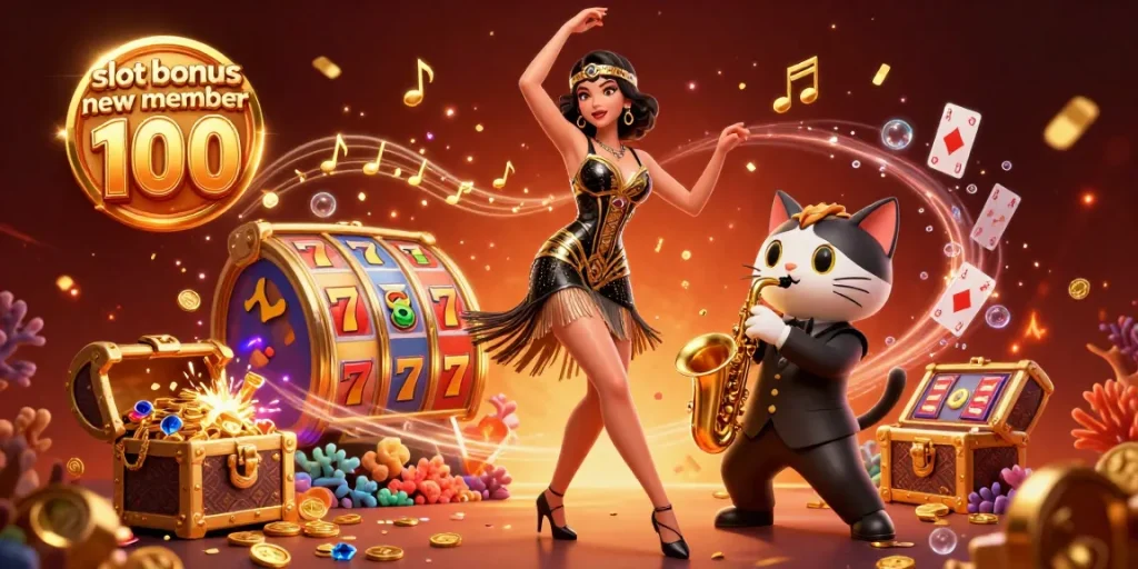 Claim the exciting slot bonus new member 100 with vibrant casino energy and action.