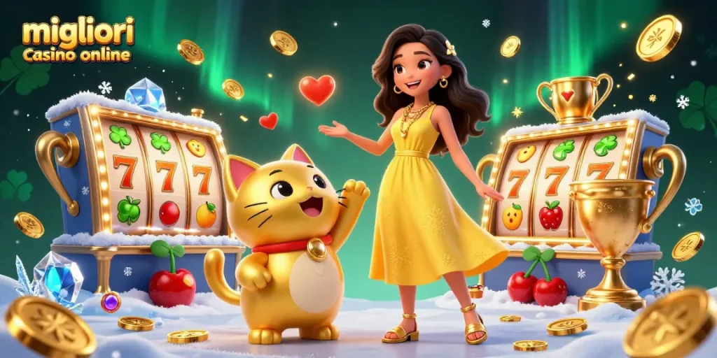 Scopri i migliori casino online con vivaci giochi di slot e una mascotte gioiosa.