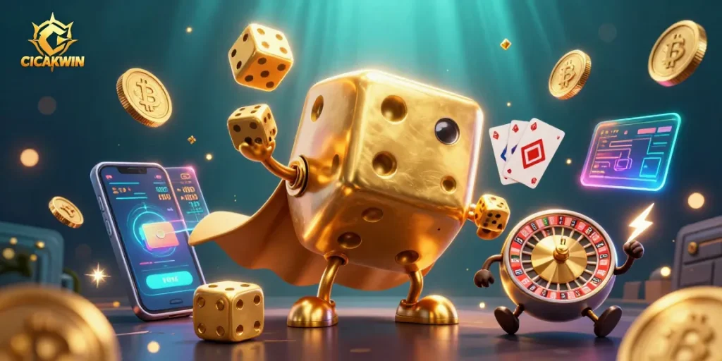 Experience exciting wins with CICAKWIN's rich gaming elements and vibrant 3D characters.