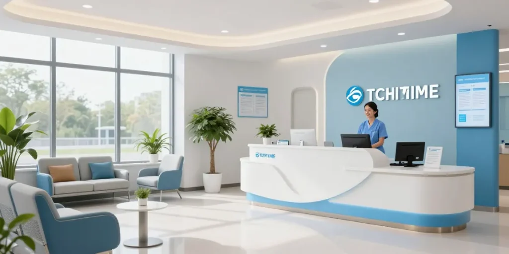 "Hair transplant Turkey clinic reception area showcasing medical services and patient care."