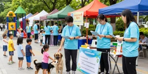 rtps 4 the only free public services event in a community park with volunteers helping families and children.